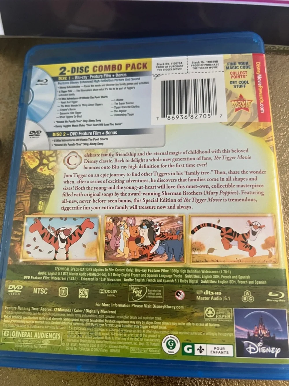 #1781*Disney The Tigger Movie 2 Disc Blu-ray- Orange & Pink Characters - Picture 4 of 11